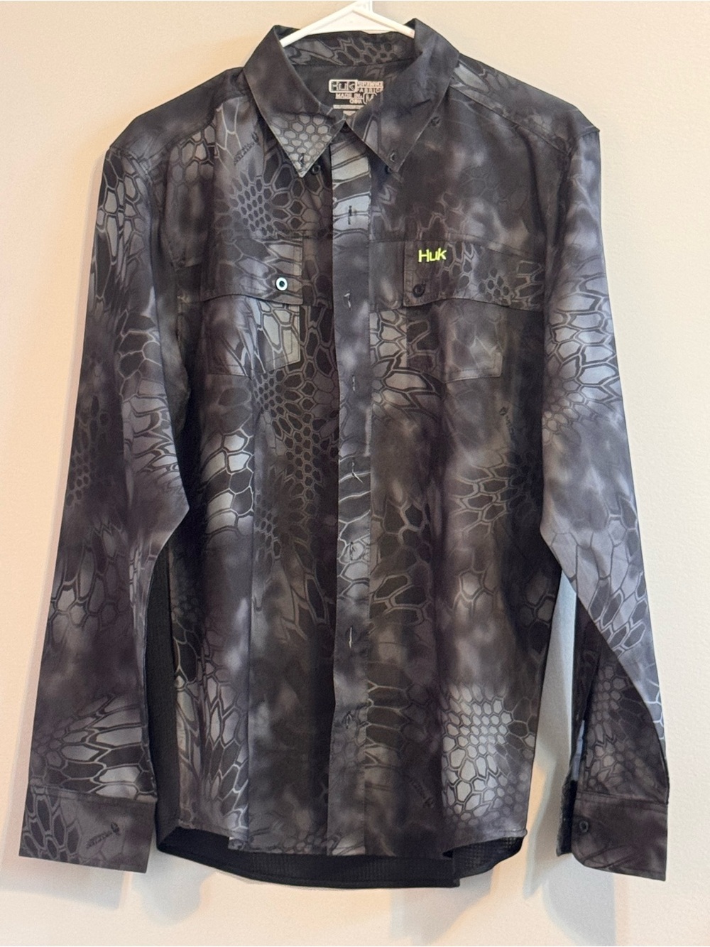 Huk Men's M Kryptek Camo Long Sleeve Performance Fishing Shirt NWOT